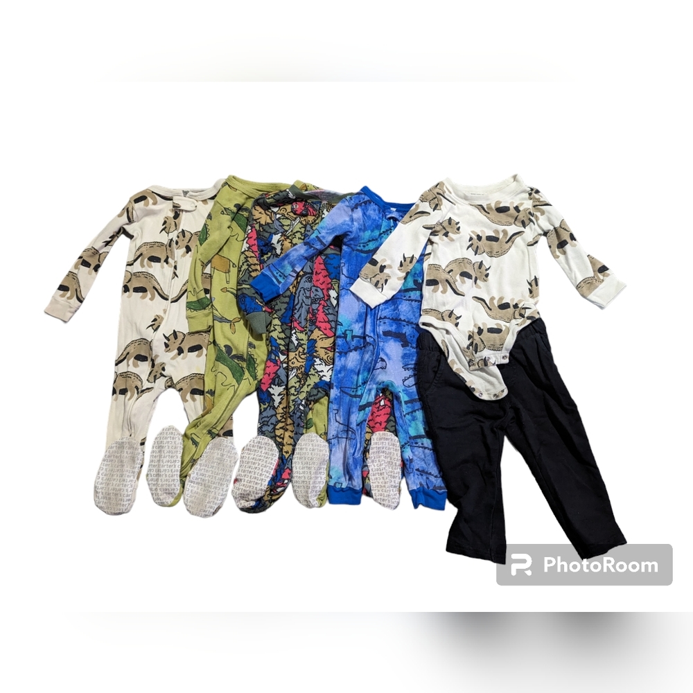 Carter's 18m Dinosaur/Animal Bundle (footy pjs/footless pj and outfit)